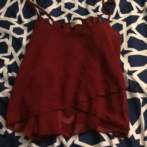 Red see through crop top,